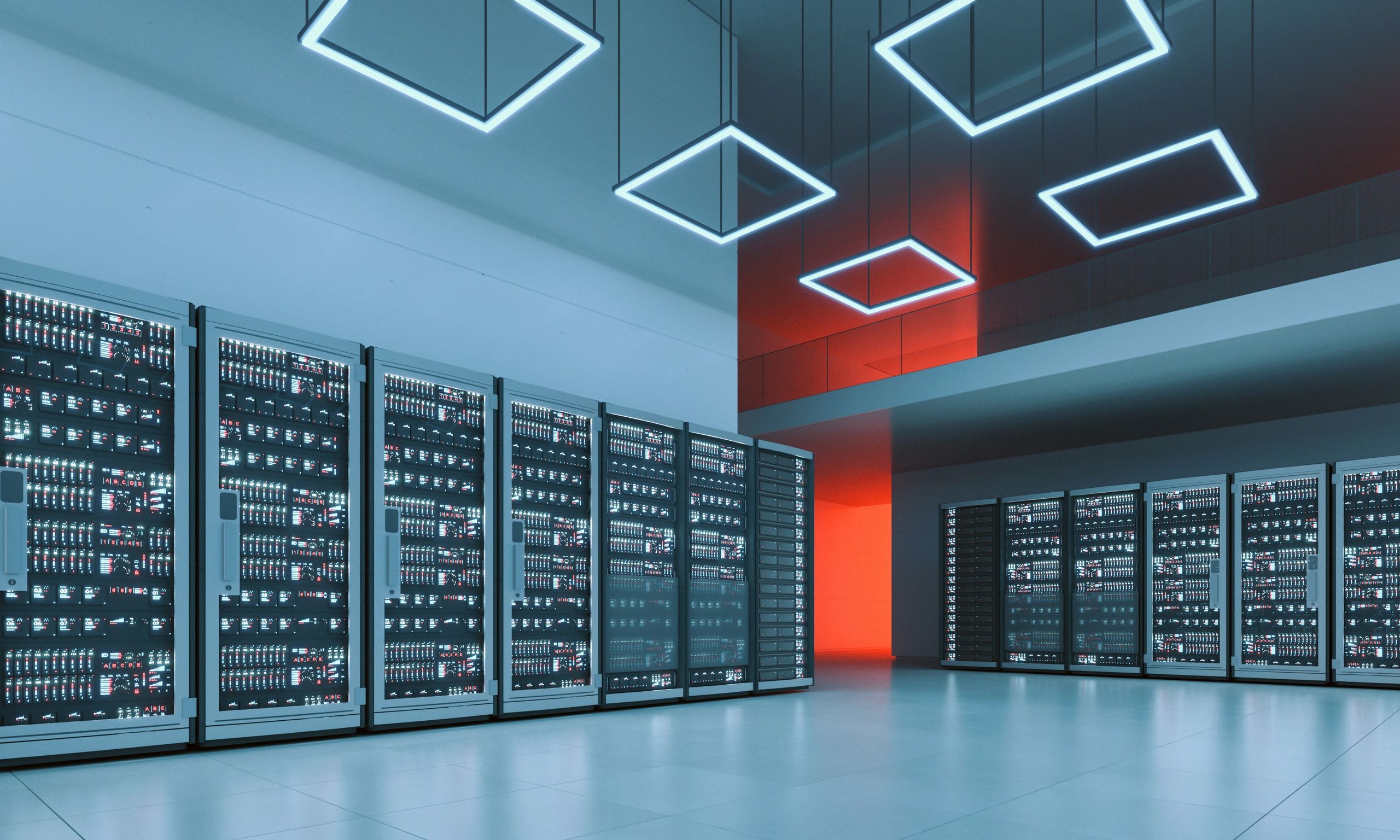 Modern data center representing secure cloud infrastructure