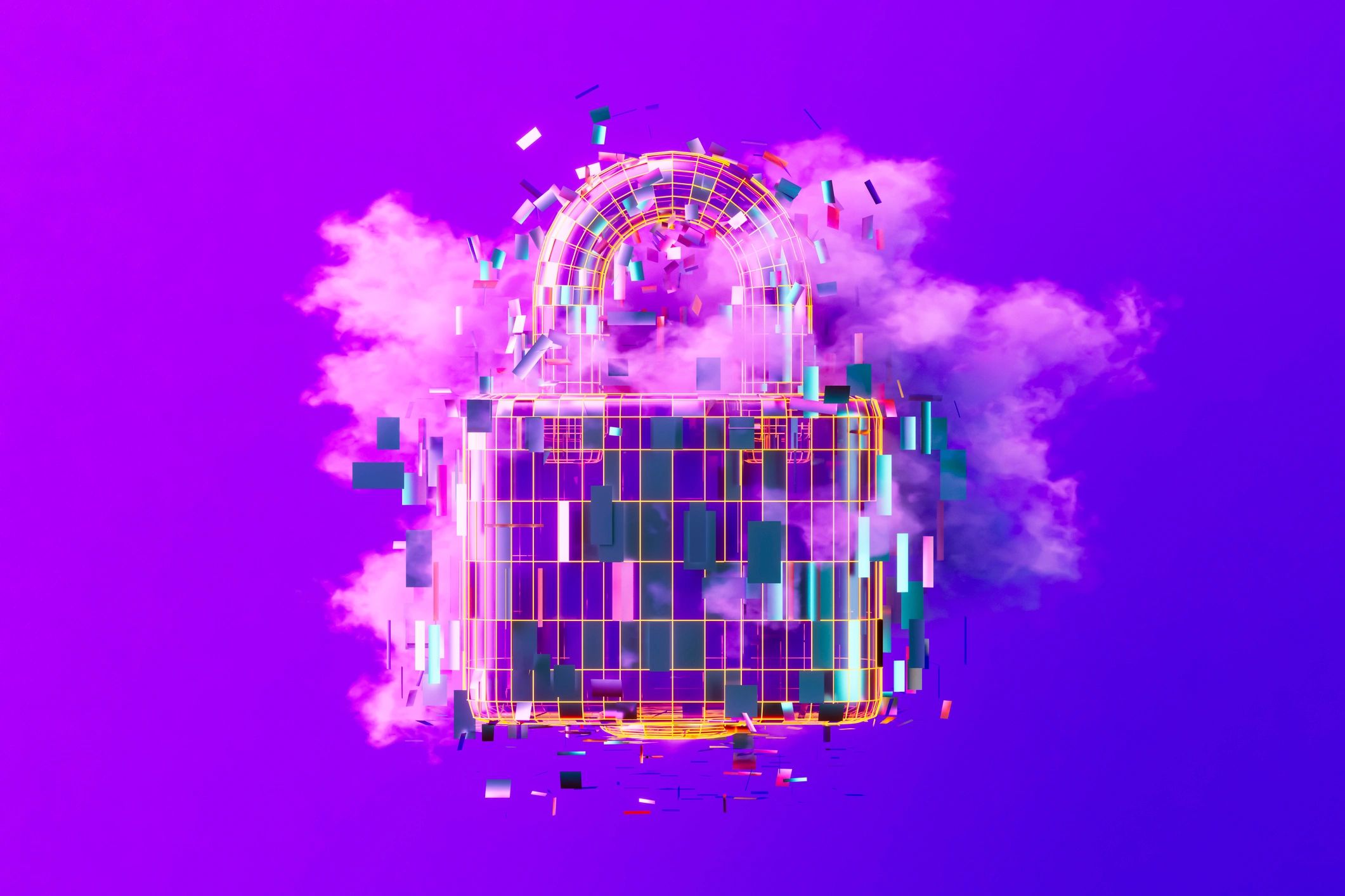 Padlock security concept representing data protection and cyber resilience
