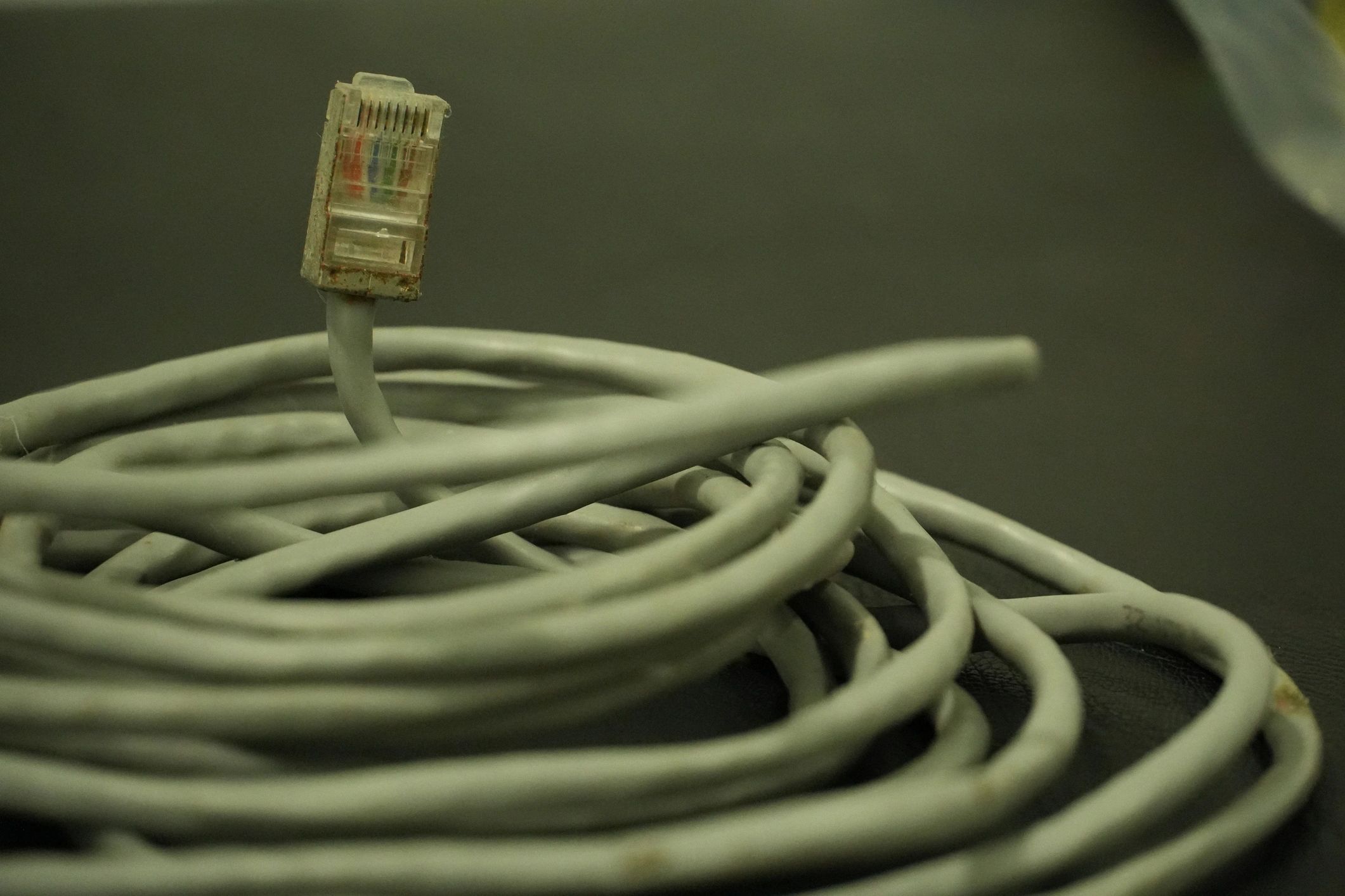 Coiled Ethernet cable representing secure network infrastructure
